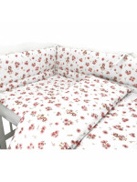 Mantinel s obliečkami, 3D sada Bavlna, Kačičky - biela, púdrovo ružová, 135x100