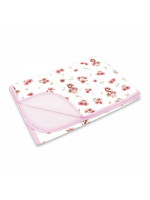 Obojstranná letná deka, bavlna + jersey 100x75cm, Kačičky - biela, púdrovo ružová