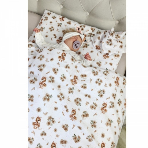 3D sada do koša, kočíka - bavlna, Kačenky - biela, béžová