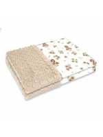 Obojstranná deka, Bavlna/Minky 100 x 75 cm, Kačičky - biela, béžová