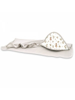 Detská osuška 100x100cm, froté bavlna, Kačičky - biela, púdrovo ružová