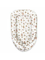 Hniezdočko, kokon pre bábätko, bavlna, Kačičky - biela, béžová