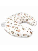 Dojčiace vankúš/podkova, bavlna, Kačički - biela, béžová
