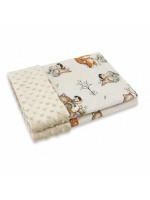 Obojstranná deka, Bavlna/Minky 100 x 75 cm, Friends time - latte