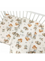 Obliečky do postieľky, bavlna, 2D sada, Friends time - latte