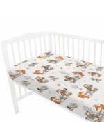 Prestieradlo do postieľky 140x70cm, bavlna, Friends time - latte