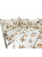 Mantinel s obliečkami do postieľky, 3D sada Bavlna, Friends time - latte