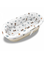 3D sada do koša, kočíka - bavlna, Méďa pilot - biela, modrá