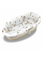 3D sada do koša, kočíka - bavlna, Kocúrik a púpava - biela, béžová