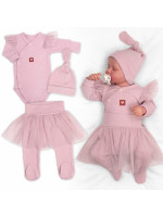 Rebrovaná rastúca súprava 3D Lux, Sweet Angel - púdrovo ružová, 68/74