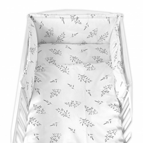 Sada do postieľky Mantinel s obliečkami, 3D sada - Malá Lúčka, biela