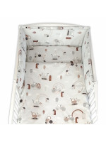 Sada do postieľky Mantinel s obliečkami, 3D sada - Malý staviteľ, šedá