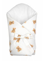 Zavinovačka na zaväzovanie, bavlna - Míša, biela s potlačou