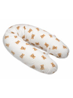 Vankúš na dojčenie/relaxačná poduška, bavlna, 195 cm, Míša - biely s potlačou