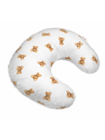 Dojčiace vankúš/podkova, bavlna, 155 cm, Míša - biely s potlačou