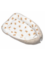 Hniezdočko, kokon pre bábätko, Míša - biely s potlačou