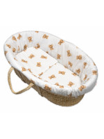 3D sada do koša, kočíka - bavlna,Míša - biela s potlačou