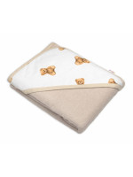 Detská osuška 100x100cm, froté bavlna, Míša - biela s potlačou