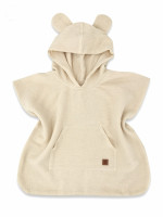 Detské mušelínové pončo lux s kapucňou Teddy, rýchloschnúci, béžové