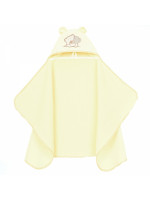 Maxi osuška, pončo s kapucňou Macko, 70x120cm - smotanová