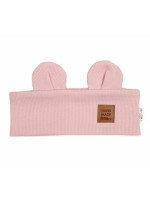Čelenka Teddy s uškami pre deti Hand Made - pudrovo ružová