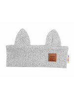 Čelenka Cat s úškami pre deti Hand Made - šedý melír, 1-3 rokov