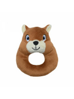 Plyšová hrkálka Veverička, 12cm - hnedá