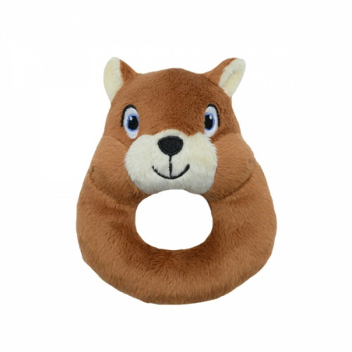 Plyšová hrkálka Veverička, 12cm - hnedá