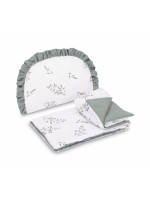 2D sada do kočíka, postieľky, kolísky, mušelín, bavlna, Lúka, zelená, khaki