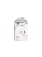 Zavinovačka 2v1 do autosedačky, kočíka, mušelín, bavlna, Medvedík, šedá