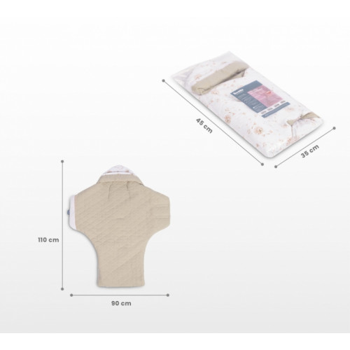 Zavinovačka 2v1 do autosedačky, kočíka, mušelín, bavlna, Lúka, khaki