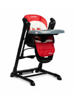 Jedálenská stolička, hojdačka 2 v 1, Indigo - černá, červená