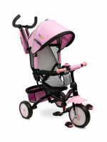 Detská trojkolka Timmy 3v1 s vodiacou tyčou, rastúca - ružová