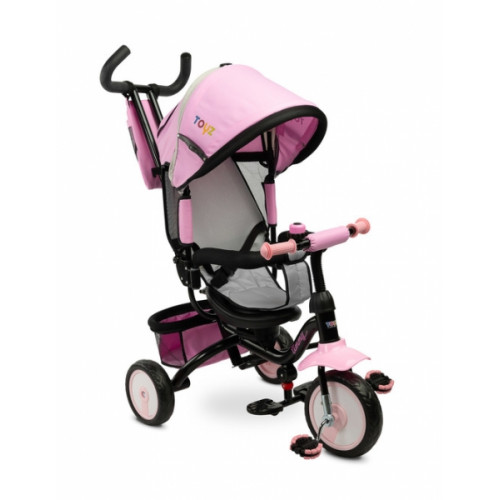 Detská trojkolka Timmy 3v1 s vodiacou tyčou, rastúca - ružová