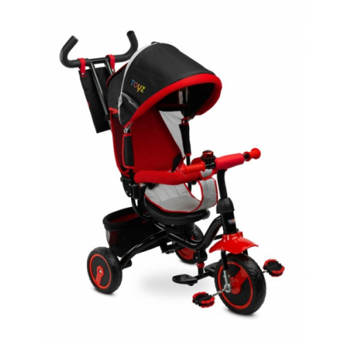 Detská trojkolka Timmy 3v1 s vodiacou tyčou, rastúca - červená