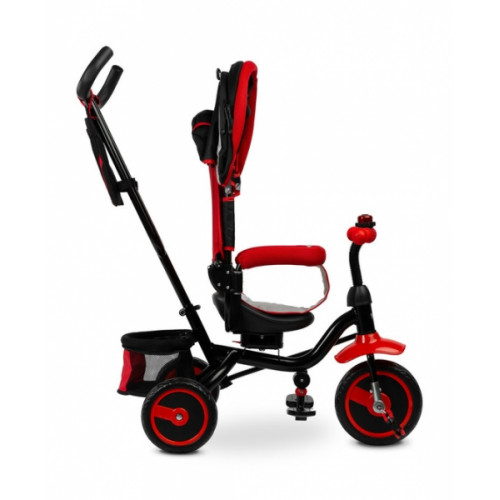 Detská trojkolka Timmy 3v1 s vodiacou tyčou, rastúca - červená