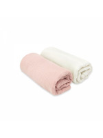Mušelínové plienky Nature, 80x80 cm, pudrovo ružová, smotanová - 2ks