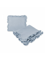 Luxusná 2D sada Nature - vankúšik a deka s volánikom - jeans