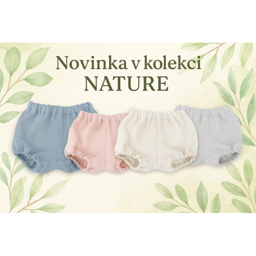Mušelínové kraťasky NATURE - jeans, veľ. S, 0-12m