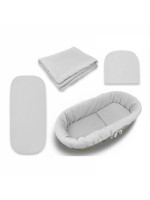 Mušelínová sada do hlbokej korby kočíka 4v1 Nature - šedá