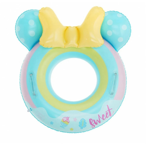 Detský nafukovací kruh Myšiak modrý 50cm s úchytmi