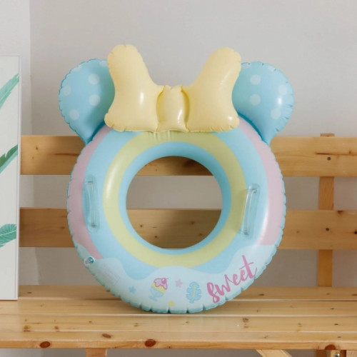 Detský nafukovací kruh Myšiak modrý 50cm s úchytmi