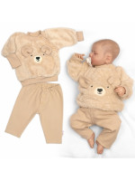 Rastúci chlupáčková mikina a nohavice Macko, 2D béžová, 80/86