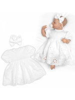 Rastúce sukničkobody LUISA + čelenka, kr. rukáv, bavlna/madeira, 2D sada, biele, 68/74