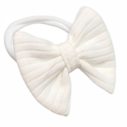 Rebrované sukničkobody + čelenka Paula, dl. rukáv, bavlna, 2D sada, smotanové