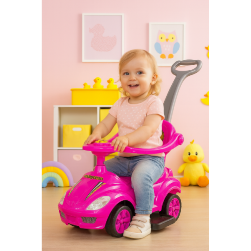 Odrážadlo Race Car 2v1 so zvukom - ružové