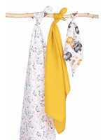 Mušelínové plienky 3 ks - sada rôznych veľkostí - Zvieratká