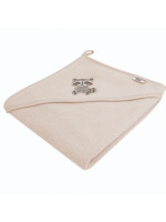 Osuška s kapucňou a uškami Mýval, 80x80 cm - béžový