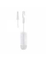 Kefa na umývanie fľaštičiek a cumlíkov s hubkou - biela