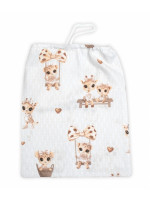 Vrecko na prezuvky 40x32cm, bavlna, Žirafky - béžová